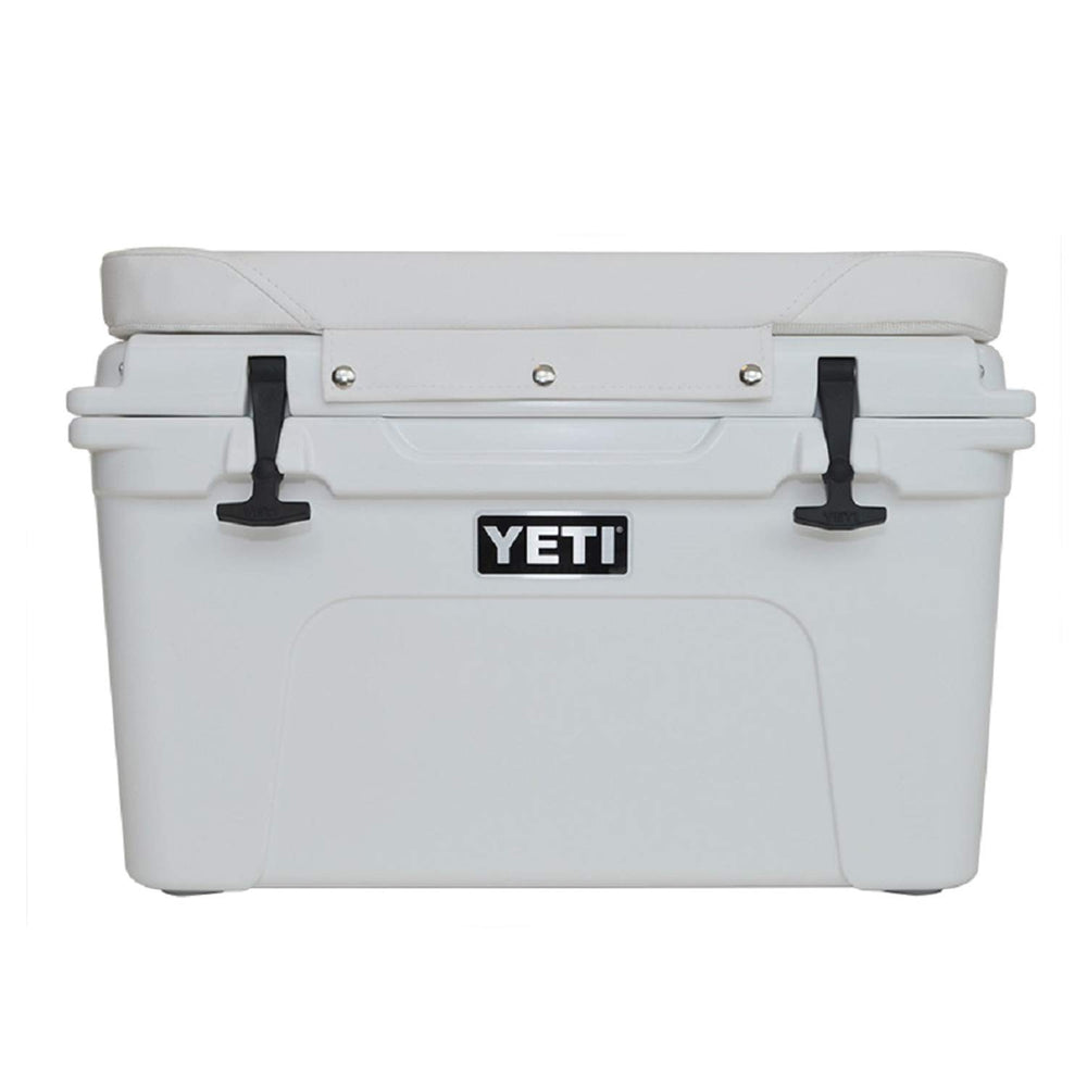 YETI Tundra 35 seat cushion installation on lid makes setup quick.