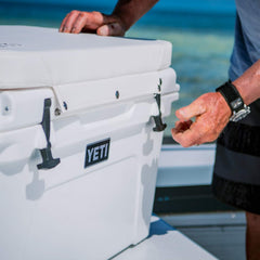 YETI Tundra 35 seat cushion with durable stitching for long-lasting outdoor use.