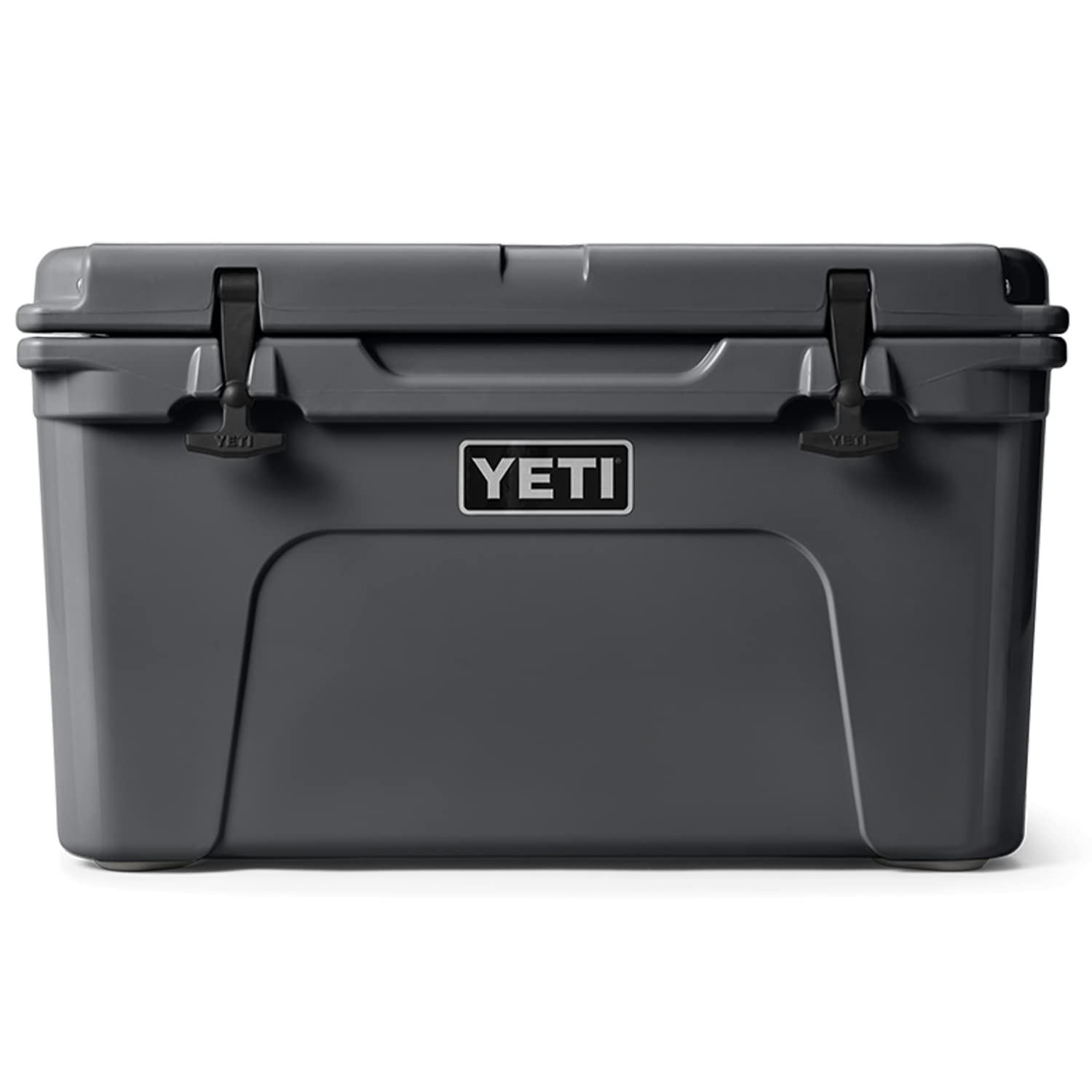 YETI Tundra 45 cooler front view, rugged rotomolded shell for tough outdoor use.