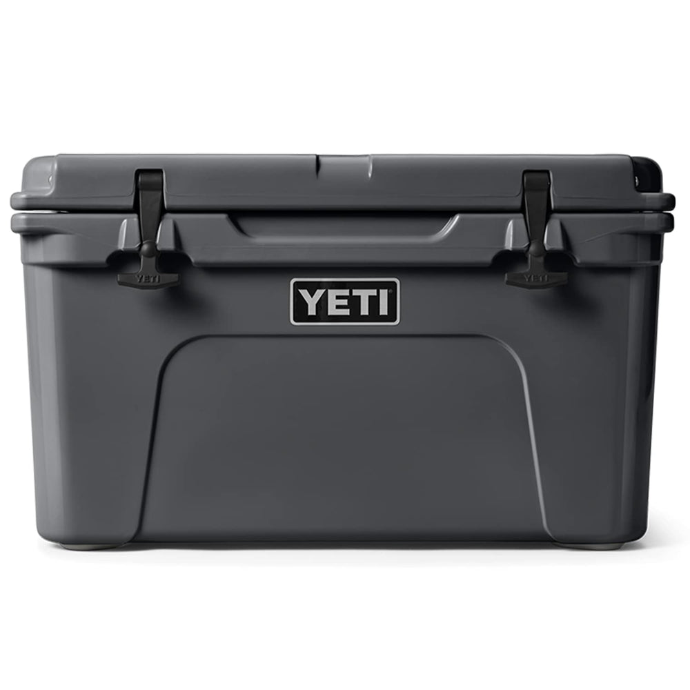 YETI Tundra 45 cooler front view, rugged rotomolded shell for tough outdoor use.