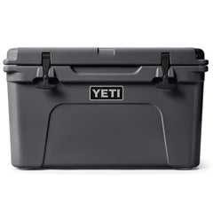 YETI Tundra 45 cooler front view, rugged rotomolded shell for tough outdoor use.