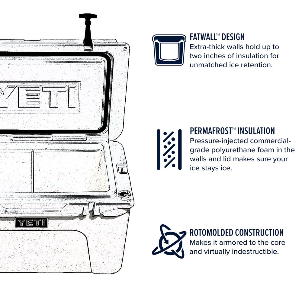 YETI Tundra 45 ice-filled interior demonstrating Permafrost insulation up to 3 inches.