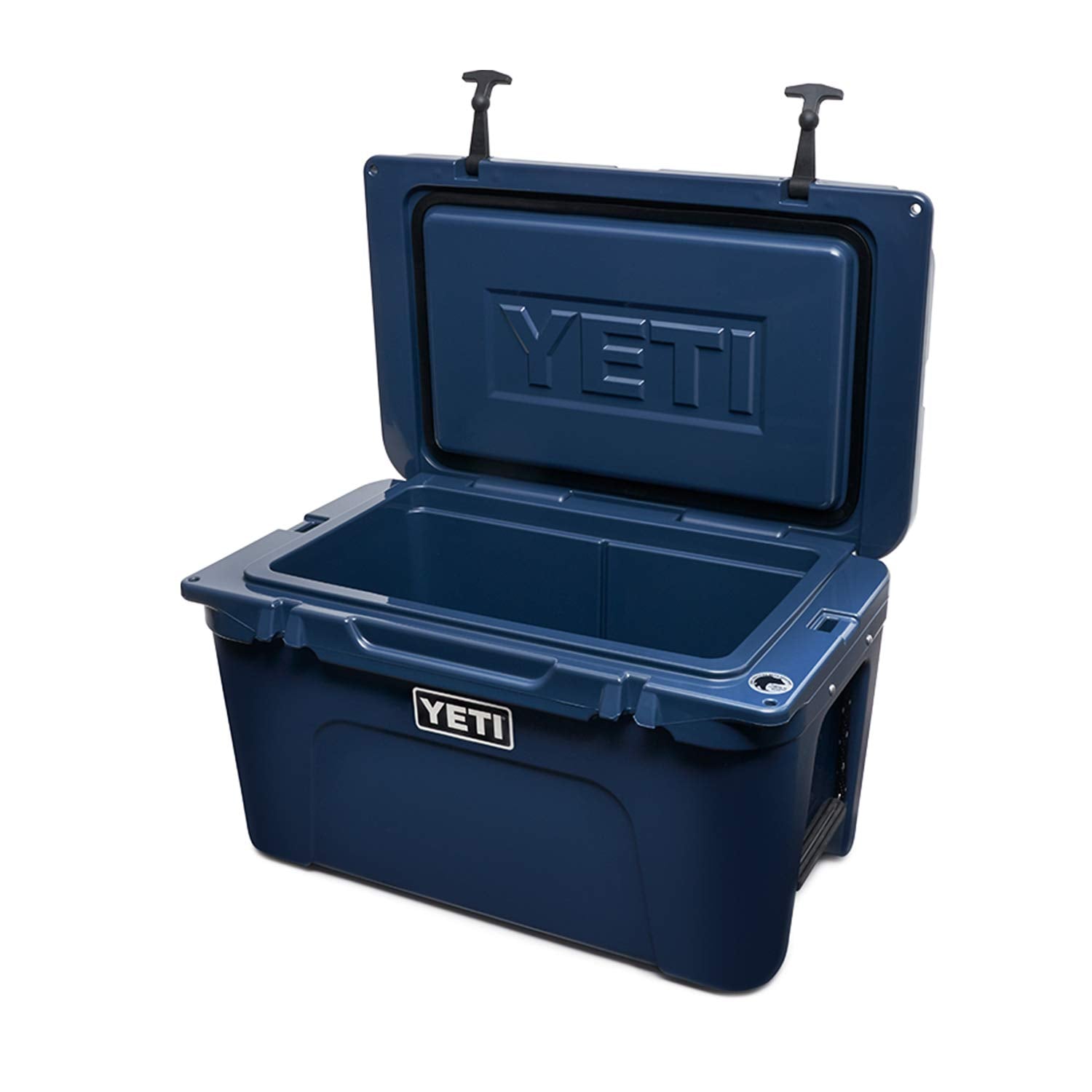 YETI Tundra 45 with dry goods basket communicates organized storage on trips.