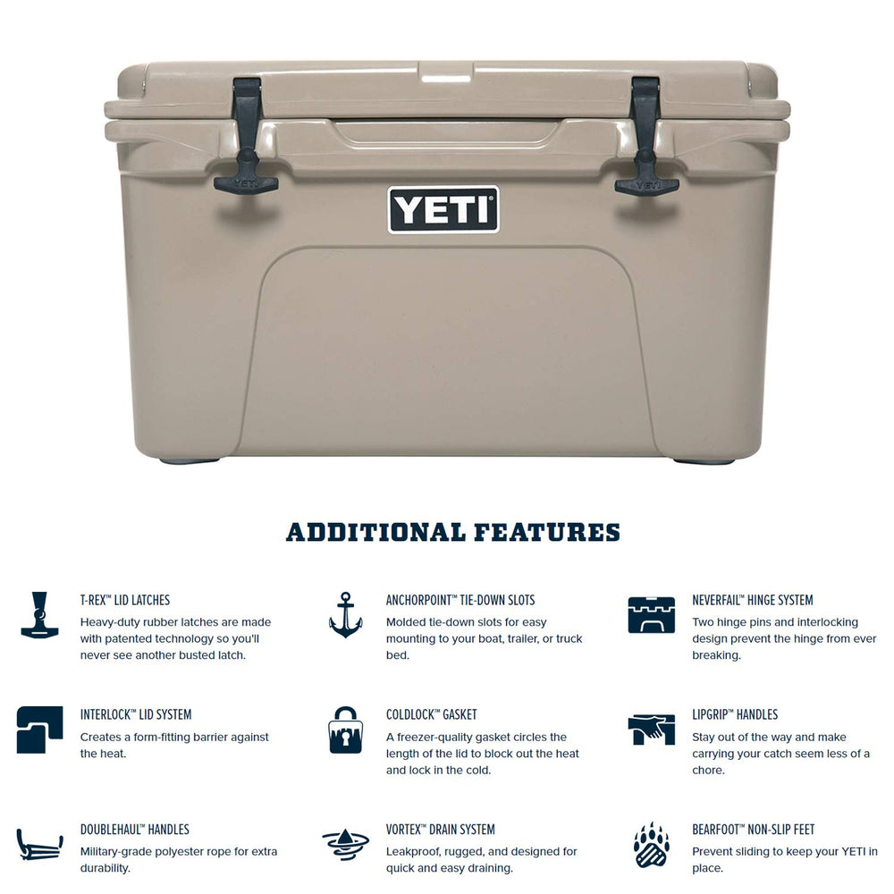 YETI Tundra 45 Desert Tan dry goods basket keeps small items organized