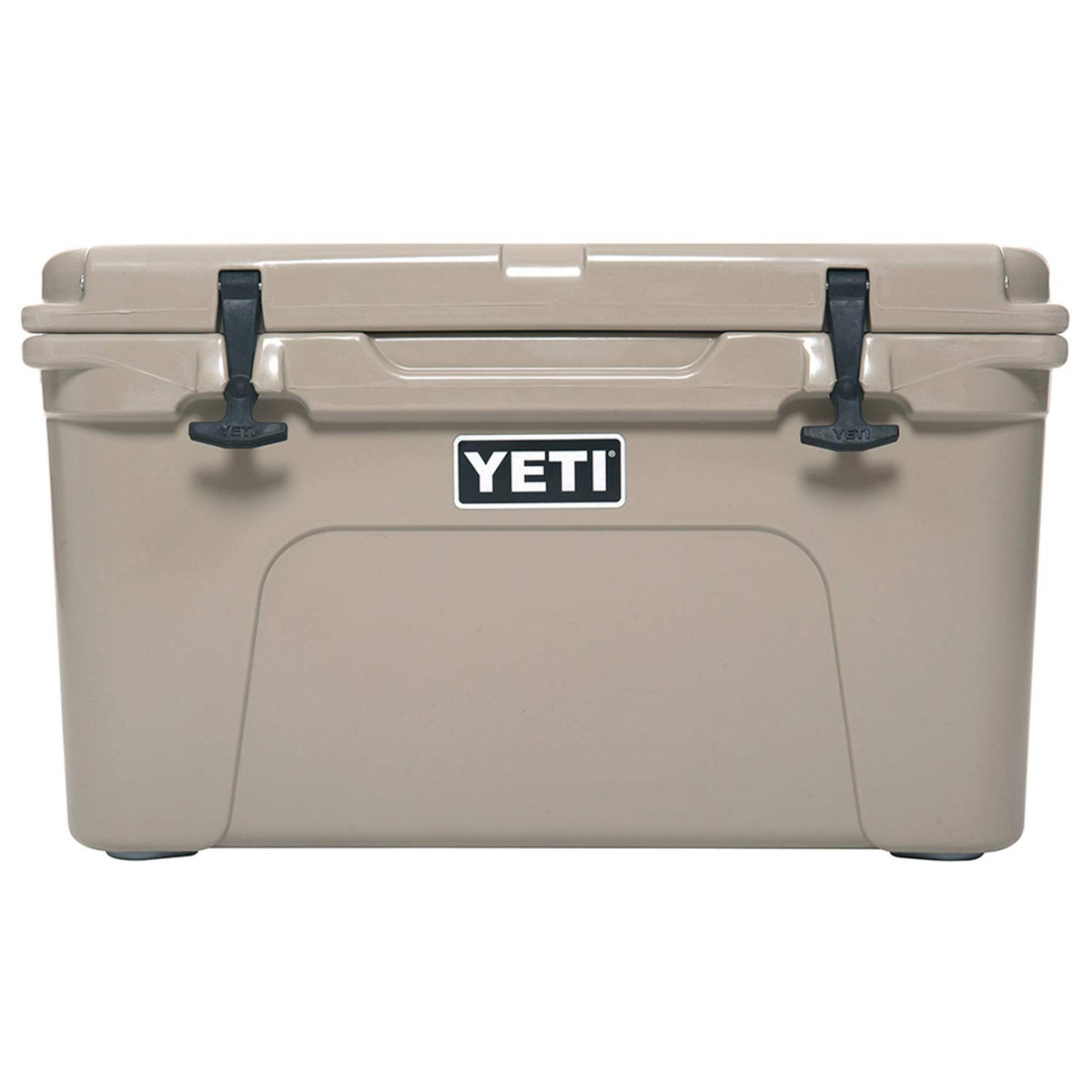 YETI Tundra 45 Desert Tan lid latches secure contents on rugged trips