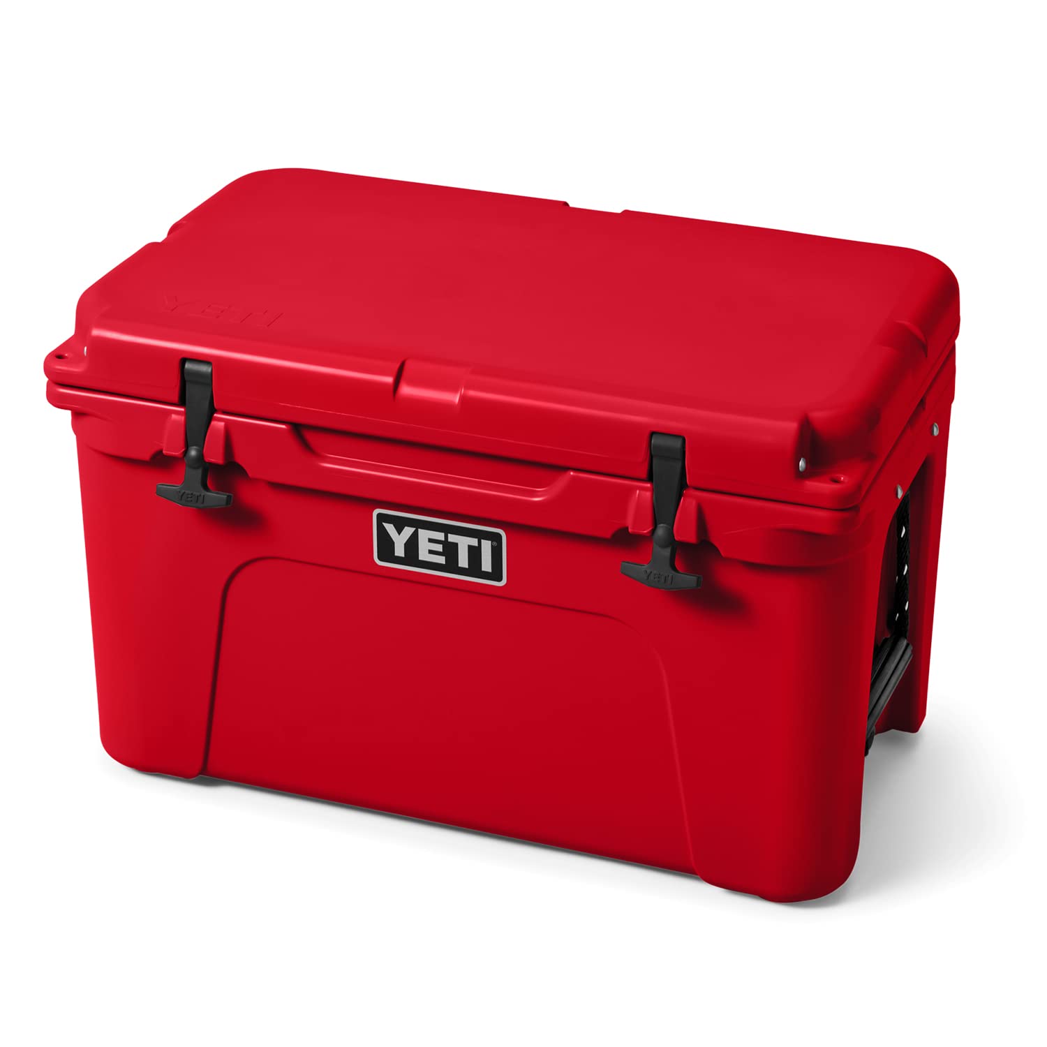 YETI Tundra 45 Rescue Red rotomolded construction highlighting durability