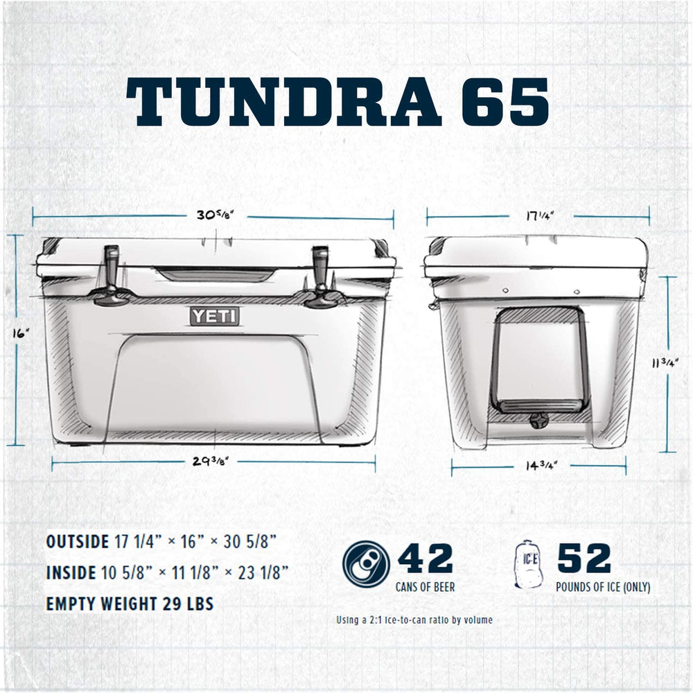 YETI Tundra 65 Desert Tan insulation detail highlights up to 3 inches of PermaFrost.