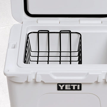 YETI Tundra dry-goods basket compatibility confirms fit with Tundra 50 and 65.