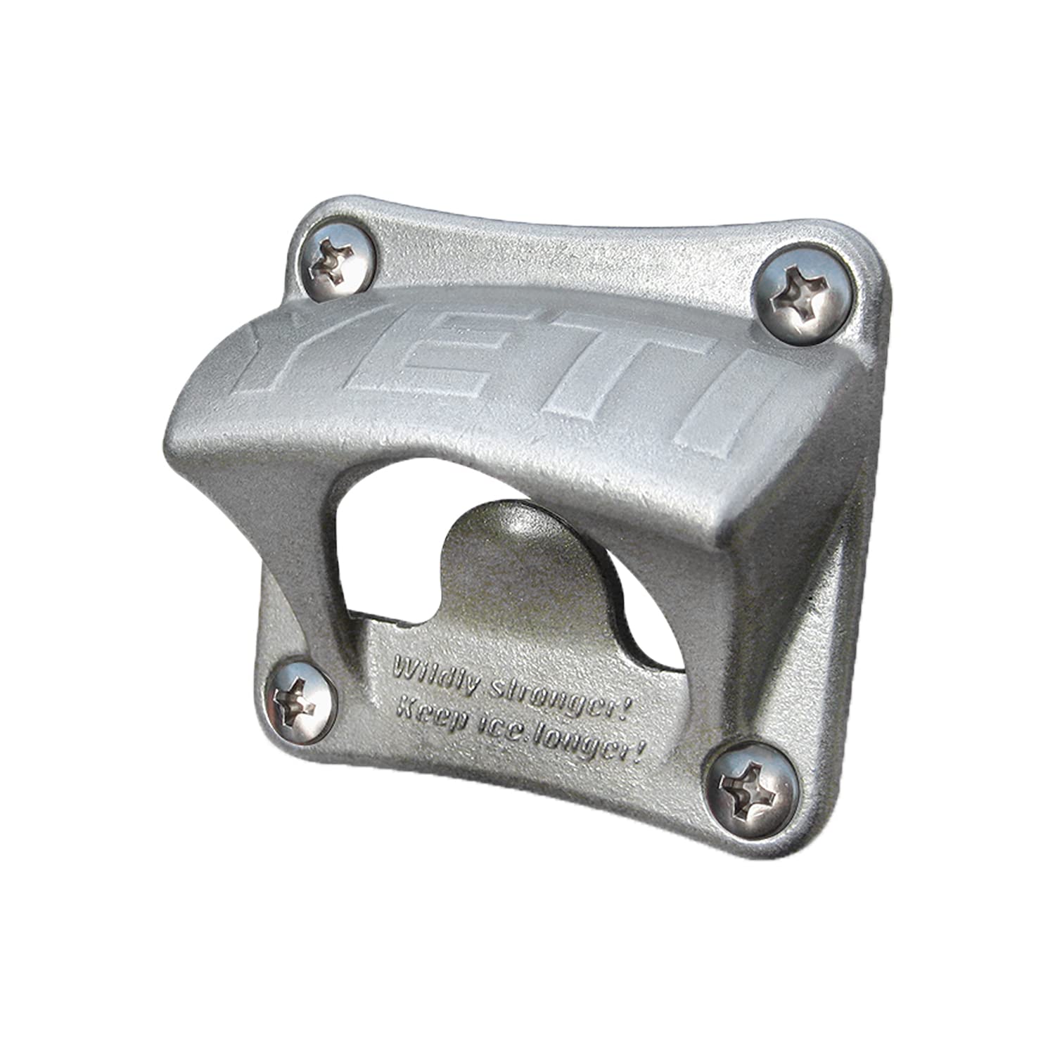 YETI tundra-mount bottle opener secured to surface for convenient outdoor use.