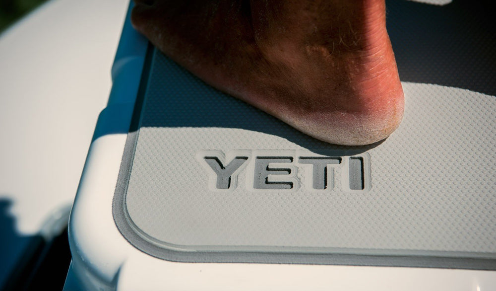 YETI SeaDek cool gray color, close-up, complements marine gear aesthetics.