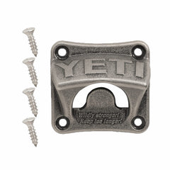 YETI wall-mounted bottle opener with retro styling for cabins and man caves.