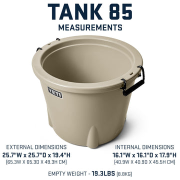 YETI Tank 85 with doublehaul handles for easy lifting and carrying