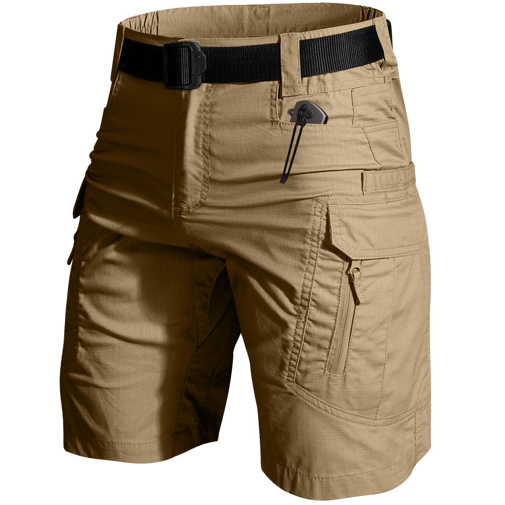 Yevtzl mens hiking cargo shorts front view versatile outdoors wear.