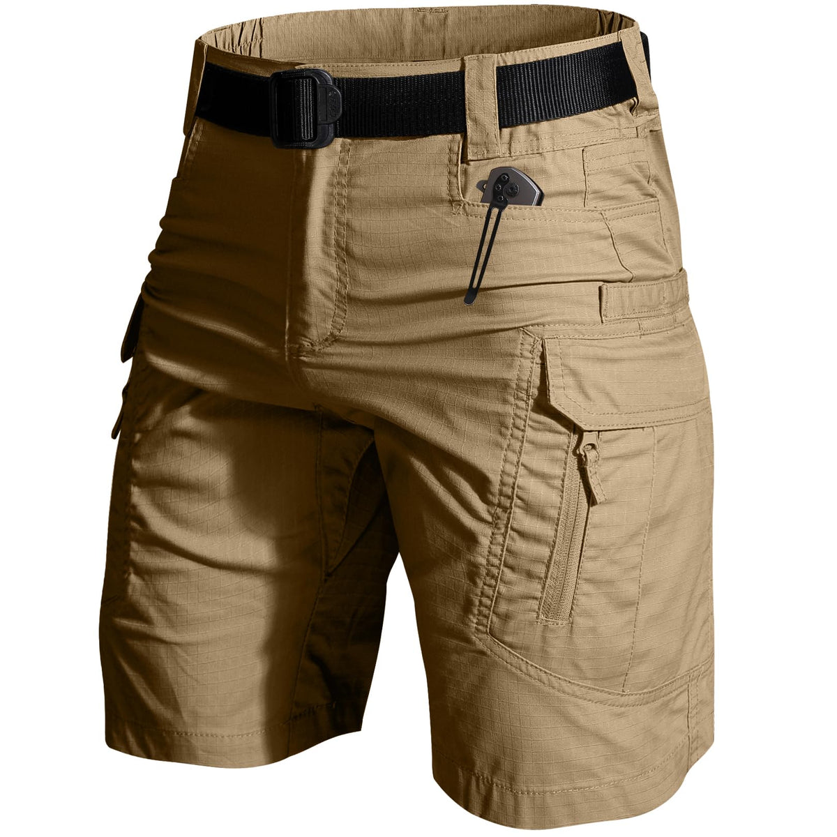 Yevtzl mens hiking cargo shorts front view versatile outdoors wear.