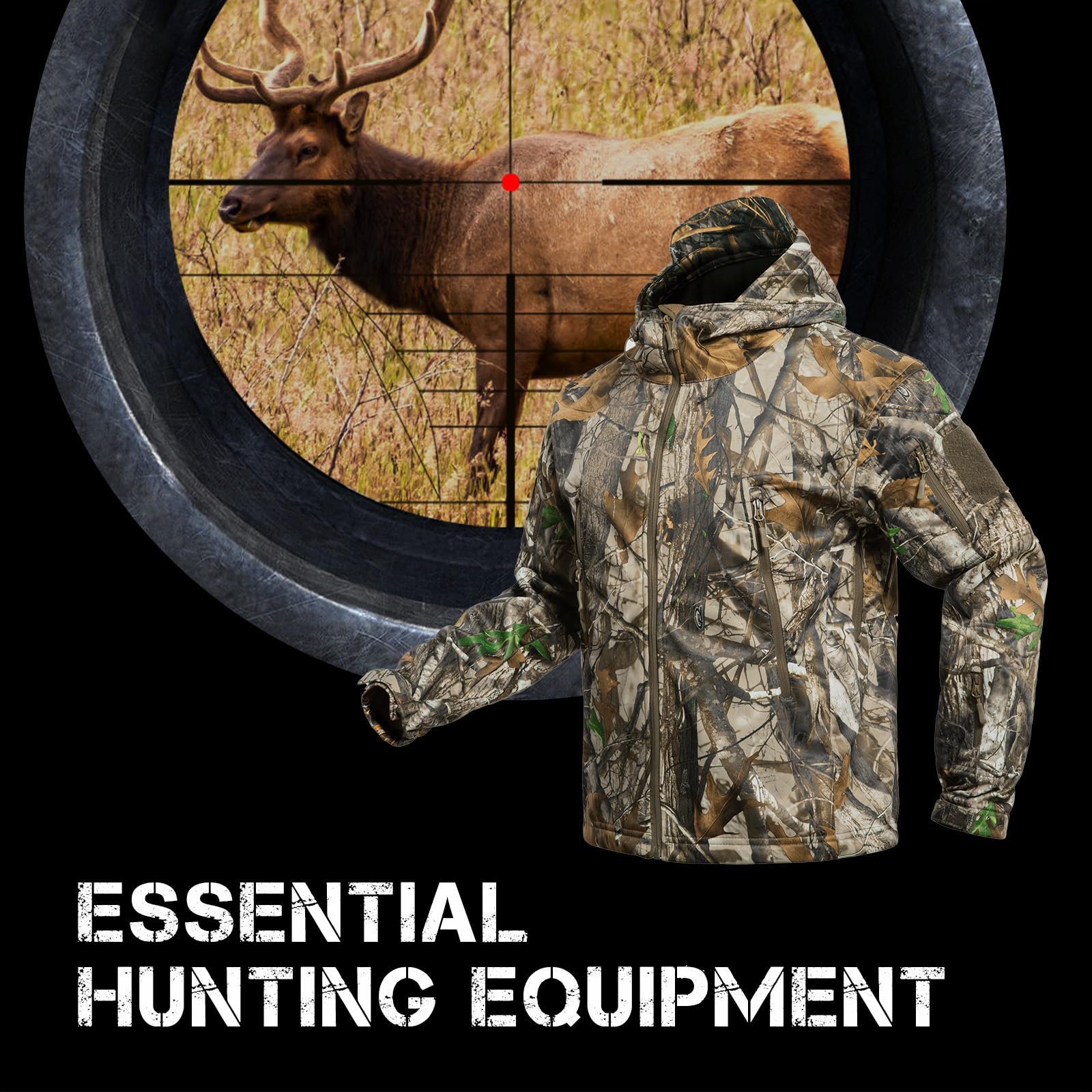 YEVHEV hunting jacket adjustable-hood ensures fit and low-profile coverage.
