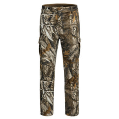 YEVHEV hunting pants in camouflage pattern aid stealth during woodland hunting.