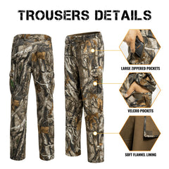 YEVHEV hunting pants water-repellent finish keeps gear dry in misty field conditions.
