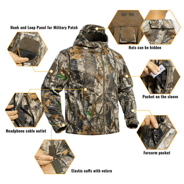 YEVHEV Next Camo G2 pattern detail enhances camouflage in woodland environments.