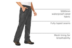 Yevtzl elastic waist rain pants offer flexible fit with reflective strips for night visibility