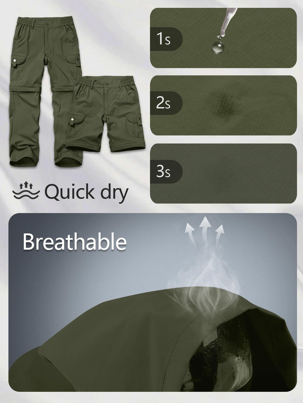 Yevtzl kids cargo pants with rugged durability for hiking and camping.
