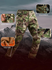 Yevtzl men's fleece-lined tactical pants elastic waist close-up for adjustable fit.
