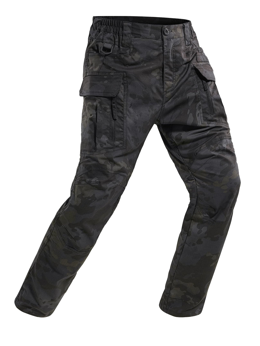 Yevtzl men's fleece-lined tactical pants front pocket for quick-access tool storage.