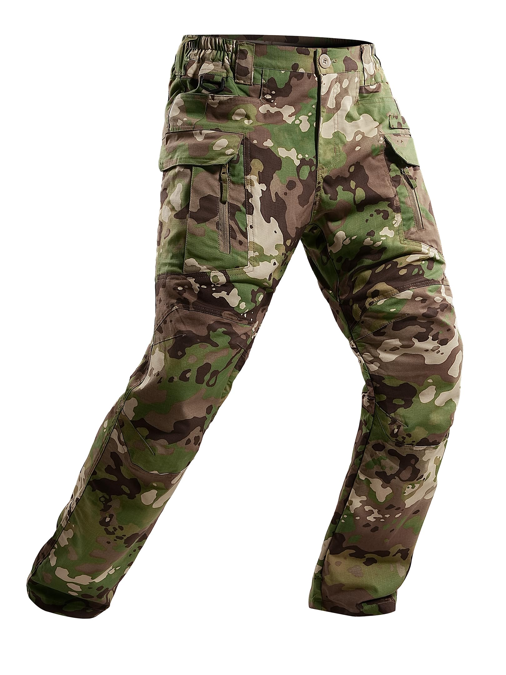 Yevtzl men's fleece-lined tactical pants front view for all-weather rugged wear.