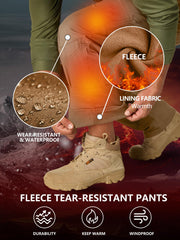 Yevtzl men's fleece-lined tactical pants thigh cargo bag shows quick gear reach