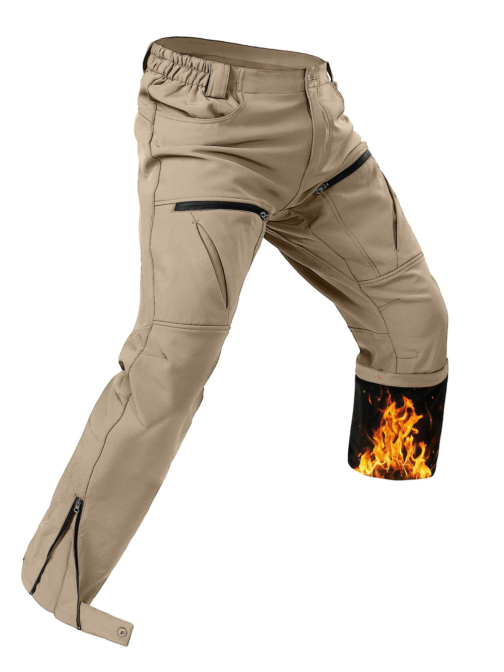 Yevtzl fleece-lined waterproof snow pants—front view, ready for cold-weather outdoor adventures.