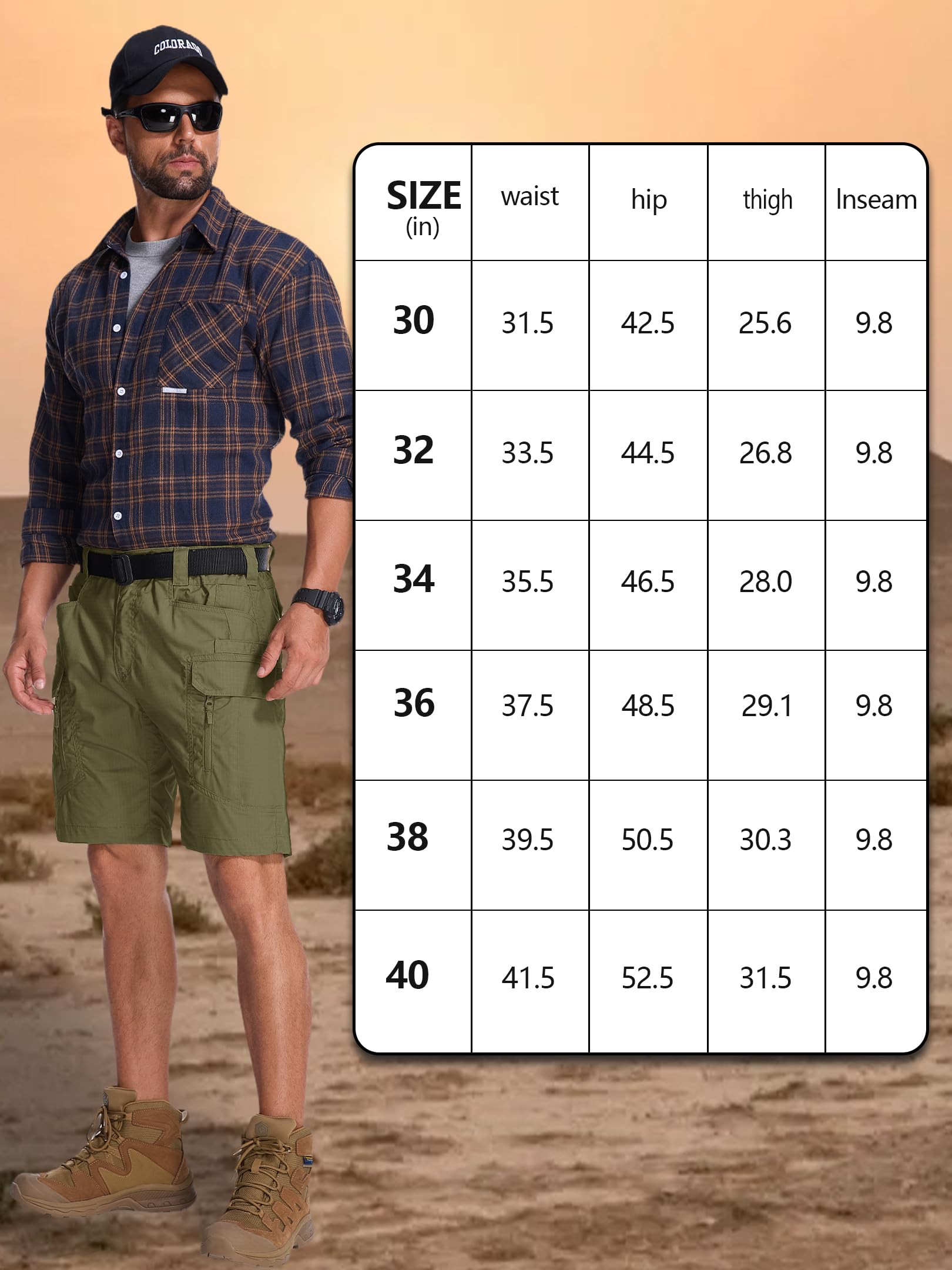 Yevtzl men's hiking cargo shorts army green color angle illustrates rugged outdoor versatility
