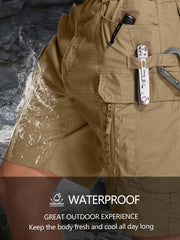 Yevtzl mens hiking cargo shorts elastic waist for flexible, comfortable fit.