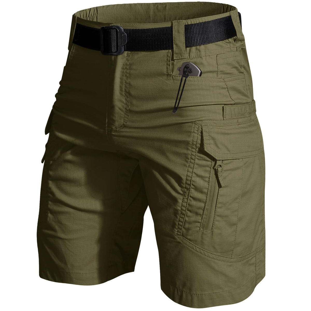 Yevtzl men's hiking cargo shorts front view highlights quick-dry fabric for outdoor use