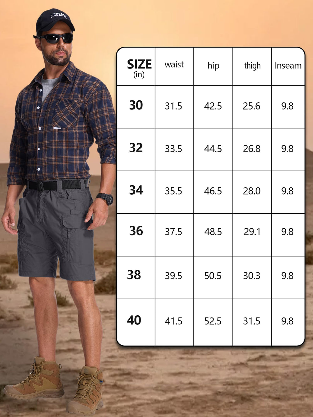 Yevtzl mens hiking cargo shorts in action during outdoor adventures.