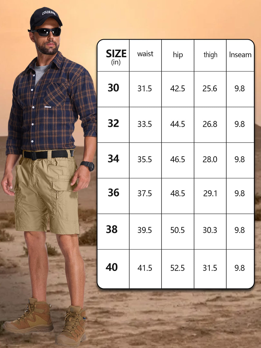 Yevtzl mens hiking cargo shorts in action during outdoor activity.