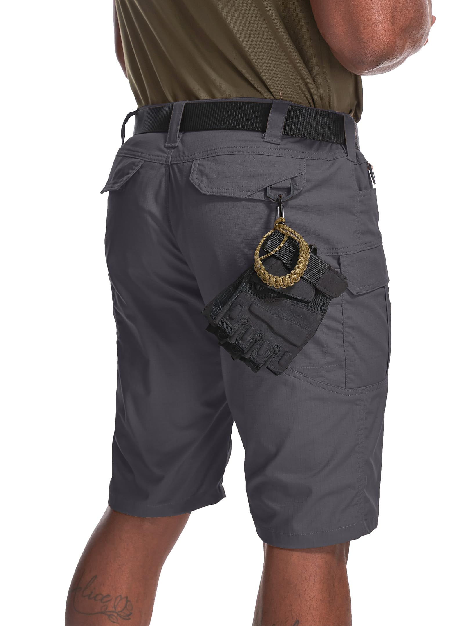 Yevtzl mens hiking cargo shorts waterproof quick-dry fabric ideal for rainy hikes.