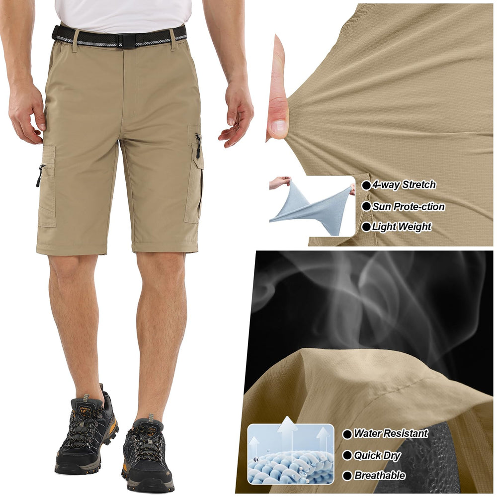 Yevtzl khaki hiking pants on display for versatile spring-to-autumn outdoor wear.