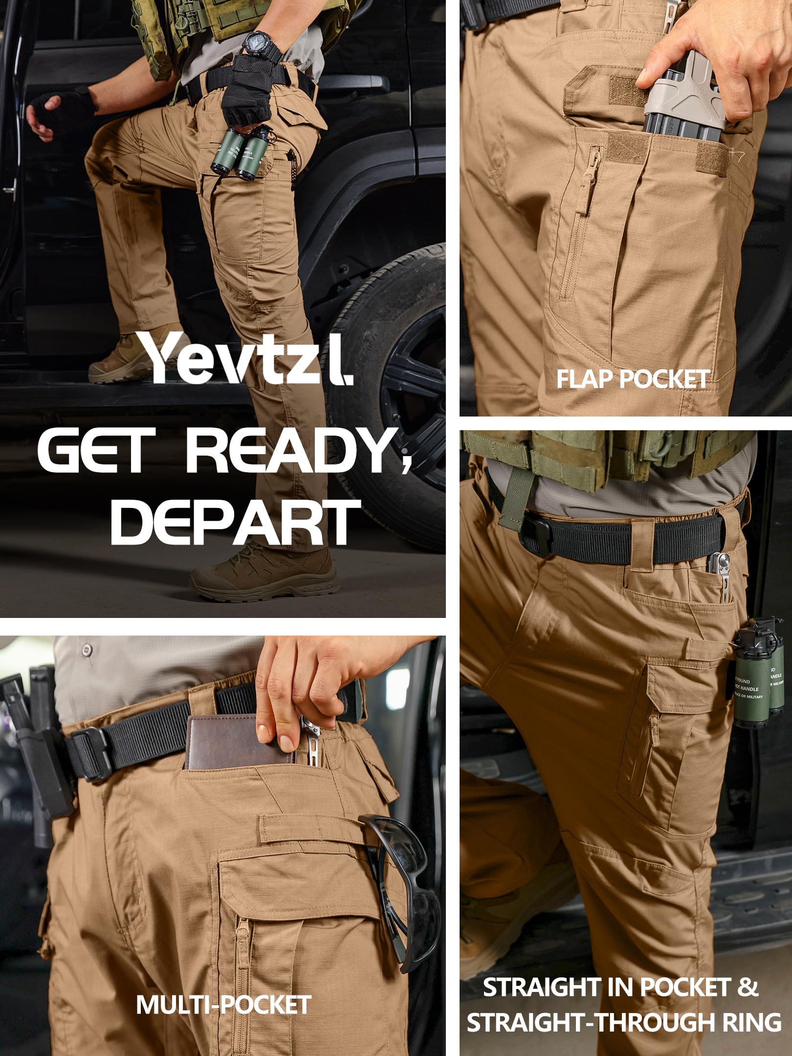 Yevtzl men's winter water-resistant shell pants demonstrate protection against rain and wind