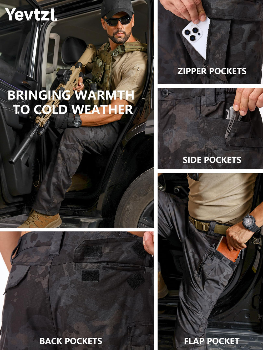Yevtzl water-resistant shell with fleece lining protects against rain.