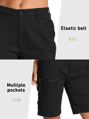Yevtzl cargo shorts knee pocket with zip for quick access.