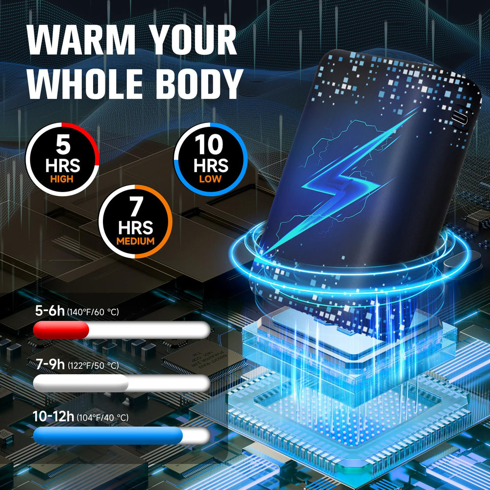 yeyeeyyee heated vest with battery-pack image highlights long-lasting power