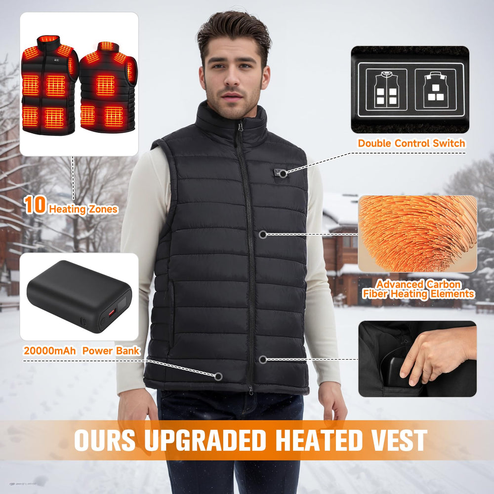 yeyeeyyee heated vest durable water-resistant material for all-weather use
