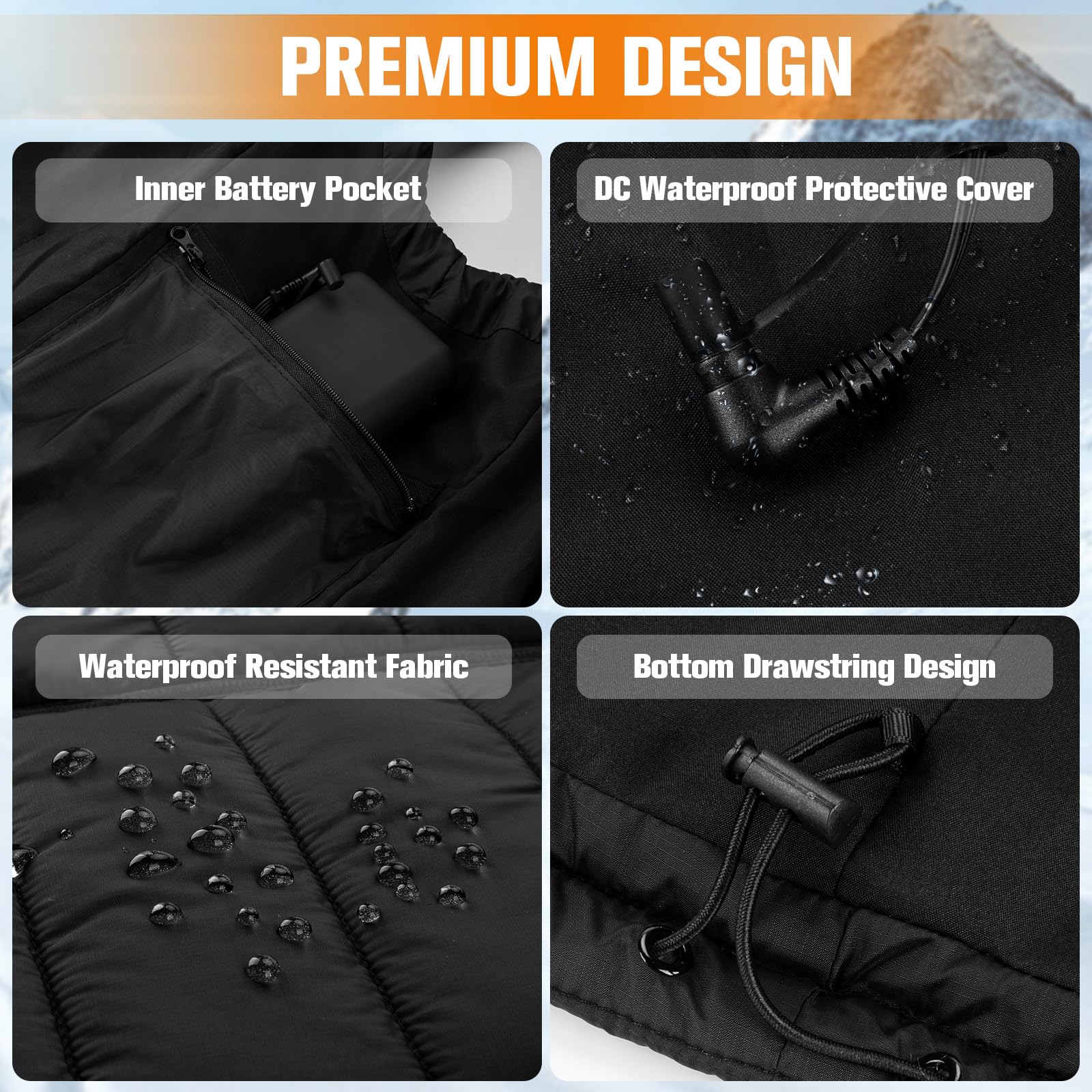 yeyeeyyee heated vest lightweight-down insulation keeps you warm without bulk