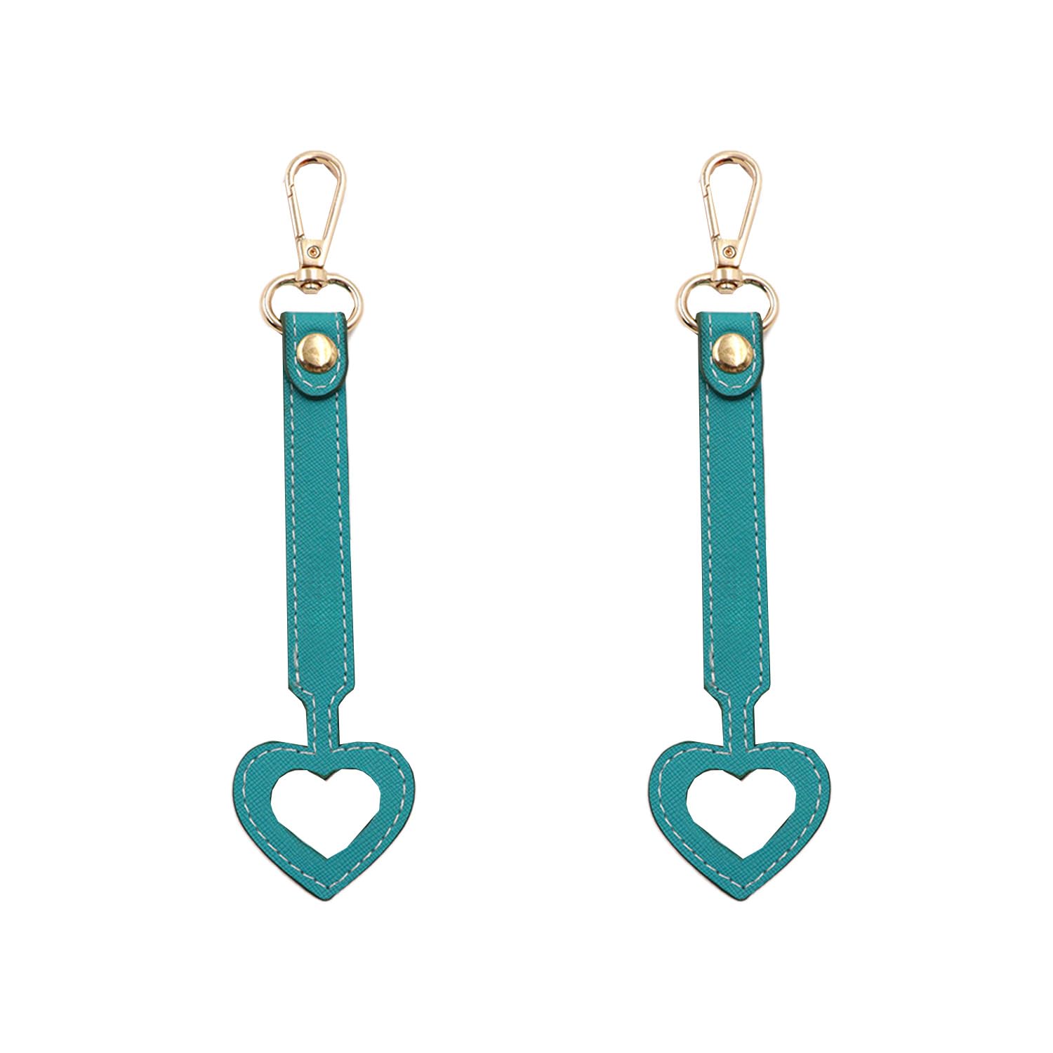 YEZILUU heart-shaped hat clip in dark blue vegan leather demonstrates secure hands-free storage.
