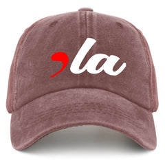 YFKFYTG wine red washed denim cap front view showing casual summer style and comfort