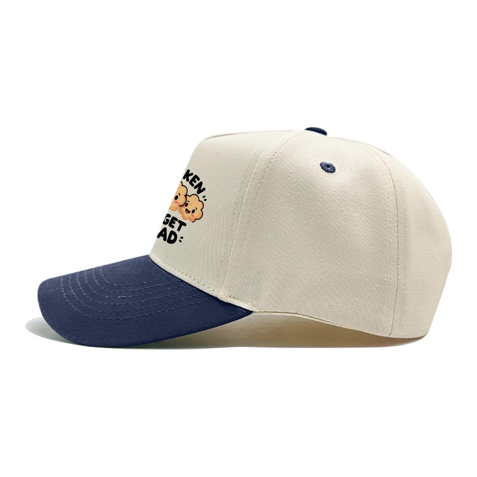YFKFYTG Chicken Nugget Squad Hat women dark blue back view, adjustable strap for secure fit.