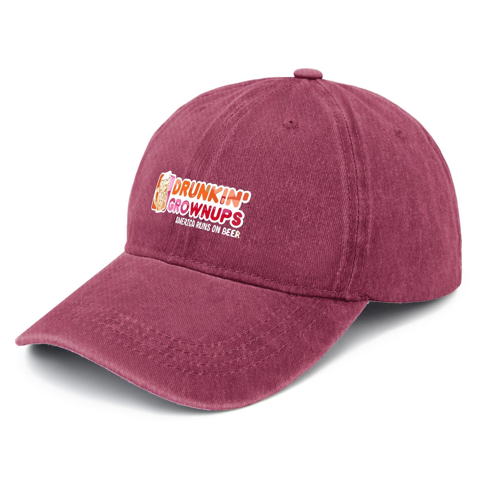 YFKFYTG Drunken Grownups beer hat back view with adjustable fit
