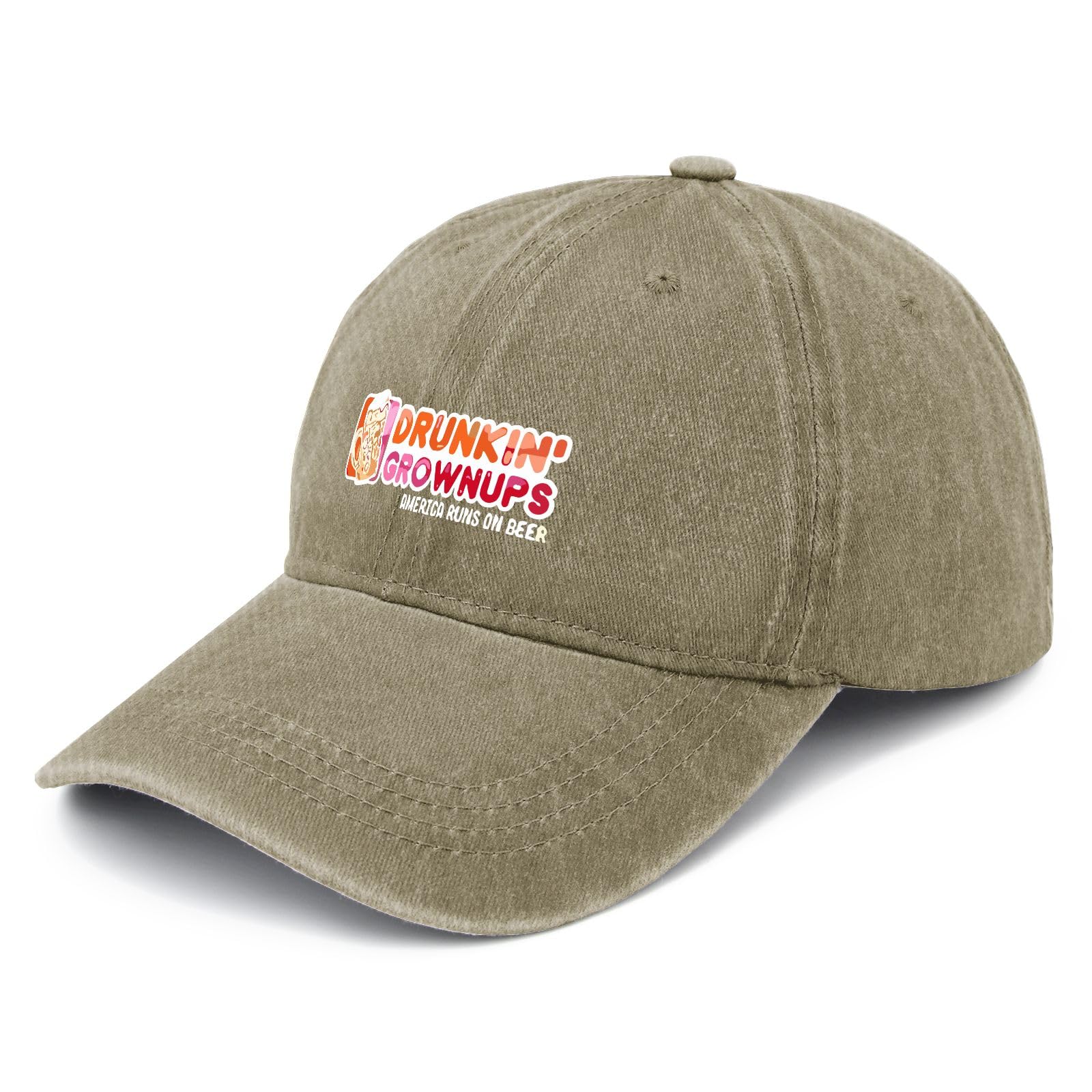 YFKFYTG Drunken Grownups American Dad Beer Hat back view, adjustable strap for perfect fit