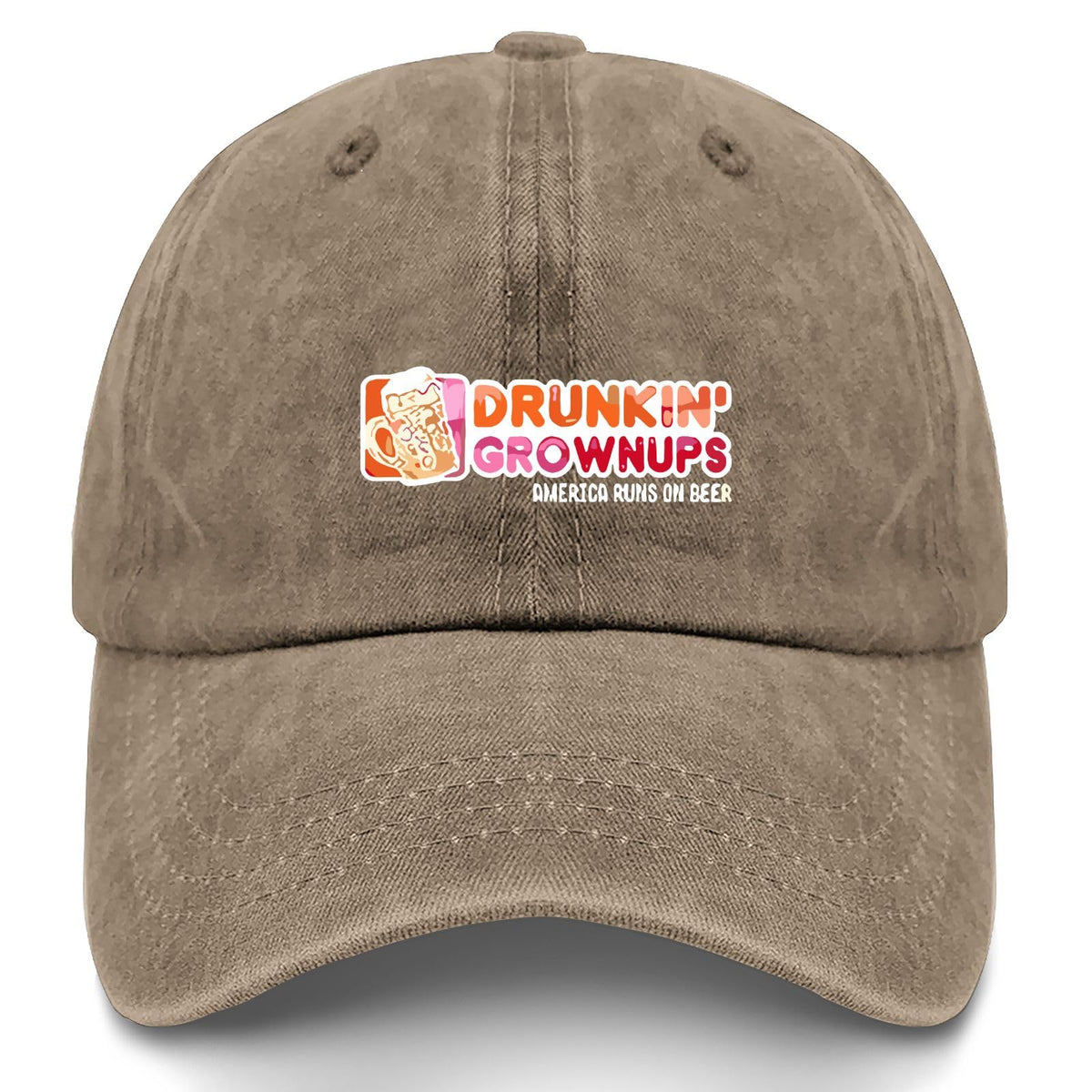 YFKFYTG Drunken Grownups American Dad Beer Hat front view, bold casual style for parties