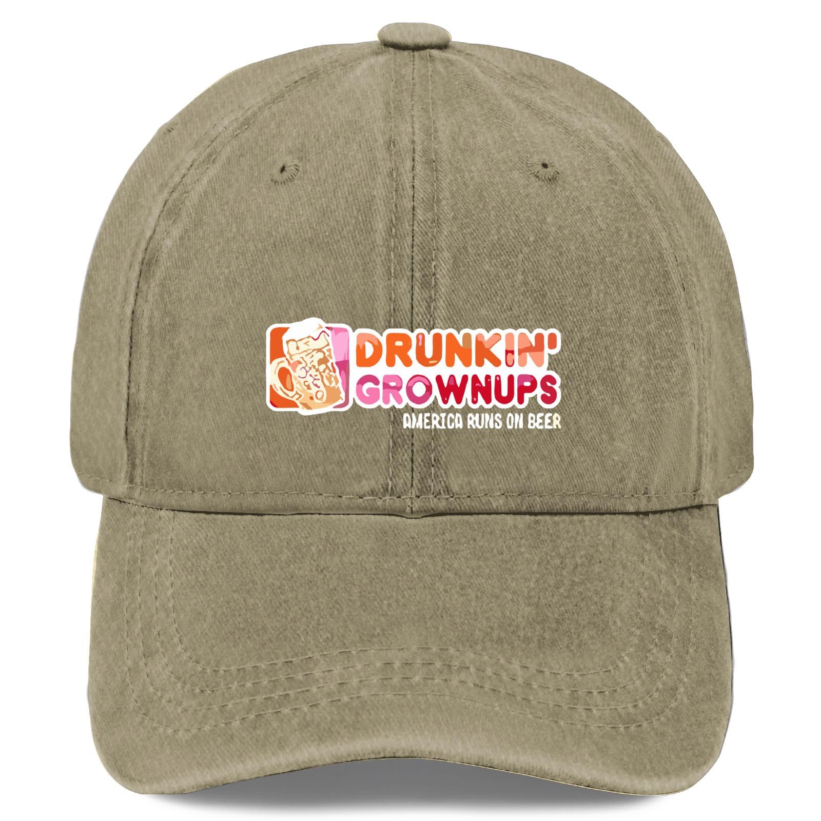 YFKFYTG Drunken Grownups American Dad Beer Hat side view, keeps sweat away during sunny days