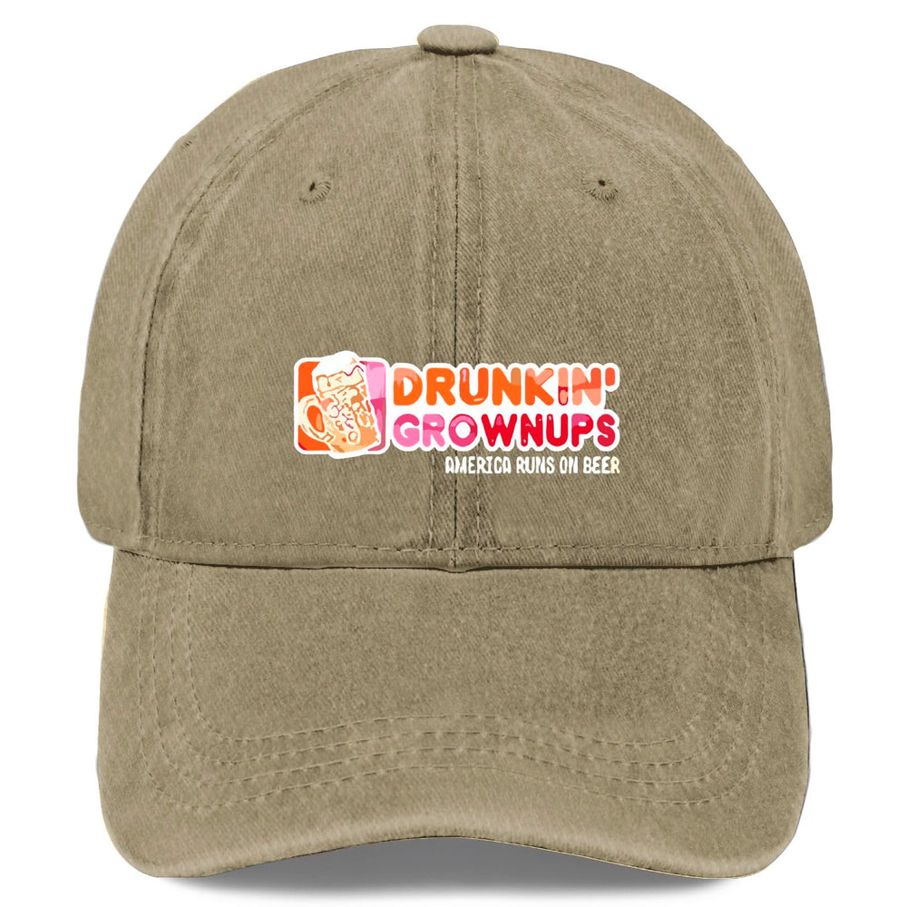 YFKFYTG Drunken Grownups American Dad Beer Hat side view, keeps sweat away during sunny days